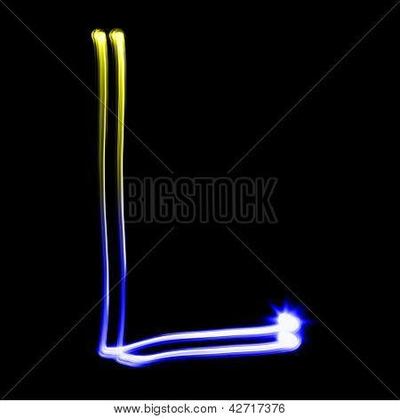 L - creado por luz letras coloridas