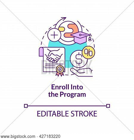 Enroll Into Internship Program Concept Icon. Intern Procedure Abstract Idea Thin Line Illustration. 