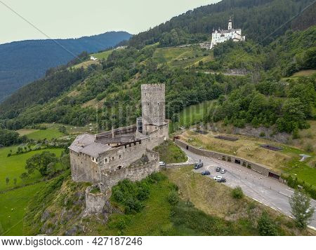 Prince's Castle And Benedictine Abbey Of Mount Maria At Burgeis On South Tyrol, Italy
