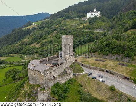 Prince's Castle And Benedictine Abbey Of Mount Maria At Burgeis On South Tyrol, Italy
