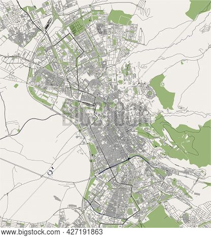 Map Of The City Of Granada, Spain