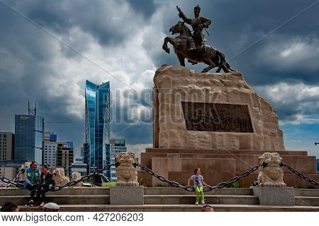 Ulaanbaatar. Mongolia. June 08, 2015. Monument To The Commander-in-chief Of The People\'s Army D. Su
