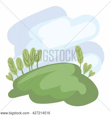 Spring Or Summer Field Landscape. Cartoon Field Vetor Illustration.