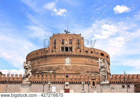 Saint Angel Castle (Castel SantâAngelo) or Mausoleum of Hadrian, Rome, Italy 