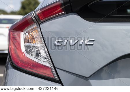 Avon - Circa July 2021: Honda Civic Display At A Dealership. The Honda Civic Is One Of The Top 25 Ca