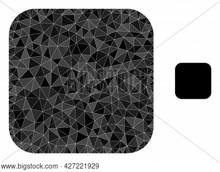 Triangle Rounded Square Polygonal Icon Illustration. Rounded Square Lowpoly Icon Is Filled With Tria