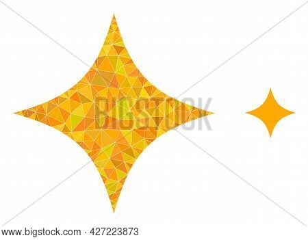 Triangle Space Star Polygonal Icon Illustration. Space Star Lowpoly Icon Is Filled With Triangles. F