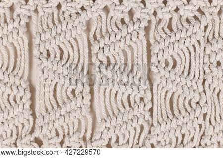 Macramé Wall Hanging Pattern, A Form Of Textile Produced Using Knotting Techniques
