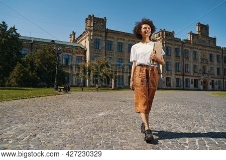 Mirthful Young Lady Returning From The University
