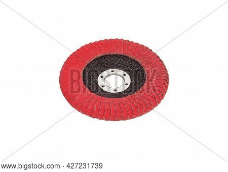 Flap Disk For The Angle Grinder In Red Color. Flap Disc For Angle Grinder.