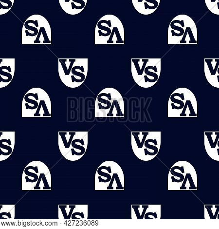Seamless Black And White Pattern Of Symbols V And S For Prints On Fabric, Clothing, Packaging, Ceram