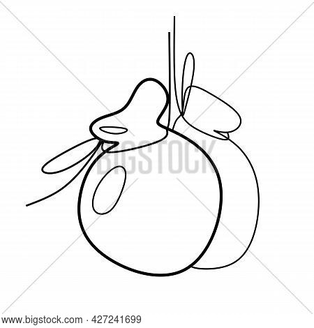 Italian Smoked Cheese Scamorza.outline Illustration On White Background For Cafe, Bakery, Restaurant