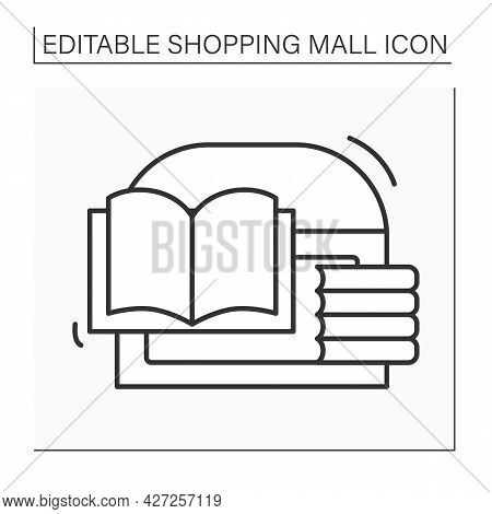 Bookstore Line Icon. Store With Different Trendy, Classical And Modern Books. Buyer Can Sell Culinar