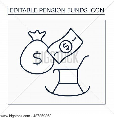 Charges Line Icon. Official Contributions To State Accounts. Percentage Taken Out Every Time Paying.