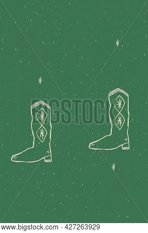 Cute cowboy boots background in rodeo theme