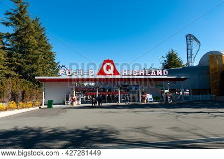 Fuji-q Highland, Fujiyoshida City, Yamanashi Prefecture, Japan - January 3, 2019: Entrance To The Fa