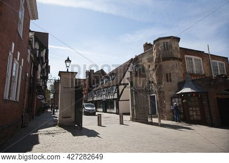 Views Of College Street And The Entrance To Gloucester Cathedral In Gloucester In The United Kingdom