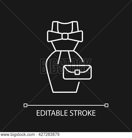 Vintage Fashion White Linear Icon For Dark Theme. Vintage-styled Clothing. Secondhand Clothes. Thin 