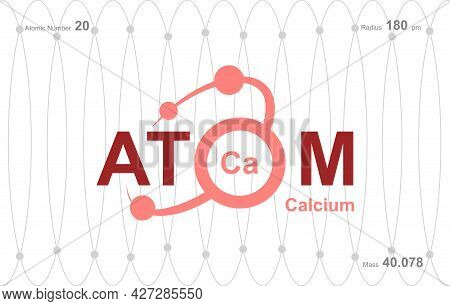 Modern Logo Design For The Word \"atom\". Atoms Belong To The Periodic System Of Atoms. There Are At