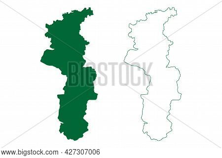 Coimbatore District (tamil Nadu State, Republic Of India) Map Vector Illustration, Scribble Sketch C