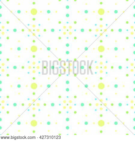 Vector Seamless Pattern Abstract Circle Green Tone Simple Repeating Texture With Meteor Printed Fabr