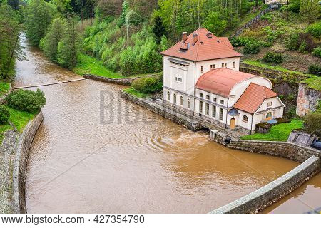 Czech Republic, Talsperre Les Kralovstvi (forest Kingdom) - May 15, 2021. Historic Hydraulic Water D