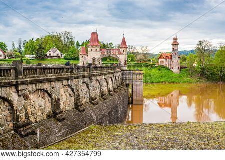Czech Republic, Talsperre Les Kralovstvi (forest Kingdom) - May 15, 2021. Historic Hydraulic Water D