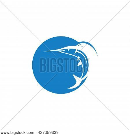 Blue Marlin Fish Icon Logo Illustration Vector