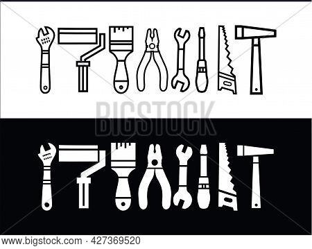 Working Tools Handyman Icon Collection. Repair And Construction Tools Collection Vector Stock Illust