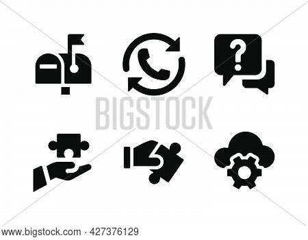 Simple Set Of Help And Support Related Vector Solid Icons. Contains Icons As Redial, Support, Cloud 