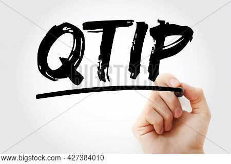 Qtip - Qualified Terminable Interest Property Acronym With Marker, Concept Background