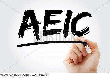 Aeic - Advance Earned Income Credit Acronym With Marker, Business Concept Background