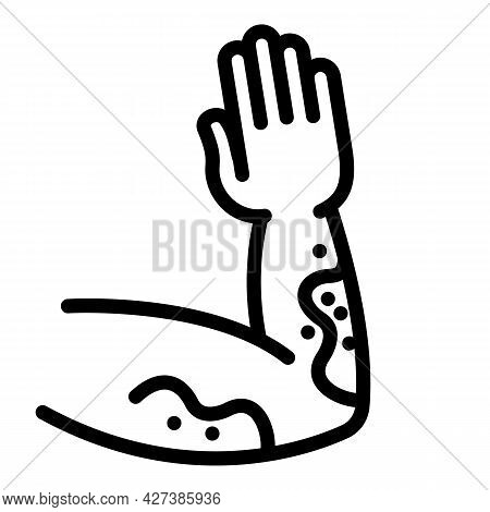 Hand Frostbite Icon. Outline Hand Frostbite Vector Icon For Web Design Isolated On White Background
