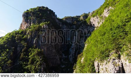Mountain Landscape In National Park Theth In The Albanian Alps.