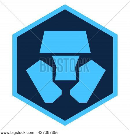 Crypto.com Coin Cro Token Symbol Cryptocurrency Logo, Coin Icon Isolated On White Background. Vector