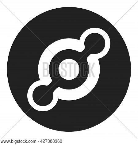 Helium Hnt Token Symbol Cryptocurrency Logo In Circle, Coin Icon Isolated On White Background. Vecto