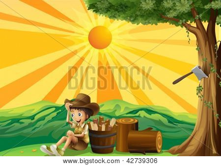 Beispiel für einen Sonnenuntergang mit Pfadfinder