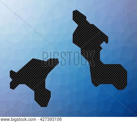 Cooper Island Geometric Map. Stencil Shape Of Cooper Island In Low Poly Style. Beautiful Island Vect