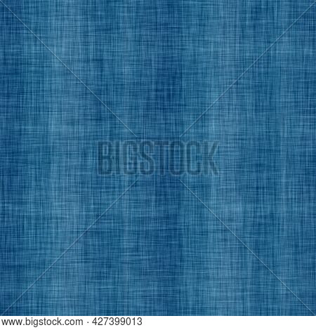 Classic Blue Woven Stripe Masculine Shirt Fabric Texture. Navy Space Dyed Marled Melange Background.