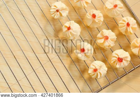 A Malay Traditional Cookies Called As Biskut Bunga Cina Or Chinese Flower Cookies Served During Eid 