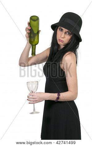 Frau mit Wein