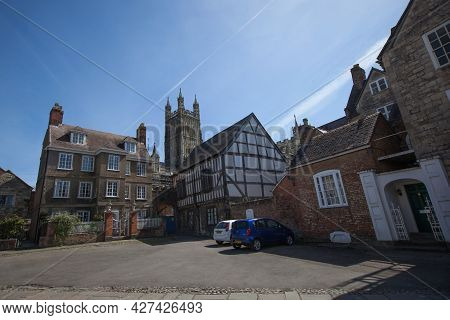 Historic Buildings Next To Gloucester Cathedral In Gloucester In The Uk, Taken On The 24th April 202