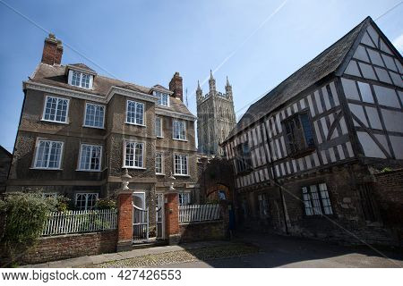 Historic Buildings Next To Gloucester Cathedral In Gloucester In The Uk, Taken On The 24th April 202