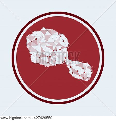 Tahiti Icon. Trendy Tech Logo Of The Island. Geometric Mesh Round Design. Technology, Internet, Netw