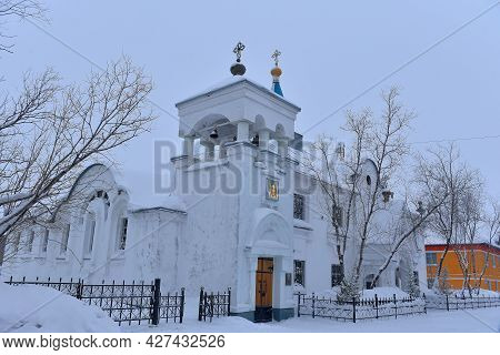 Russia, Vorkuta 14,02,2021 Church Of The Archangel Michael, Vorkuta, Russian Orthodox Church, Vorkut