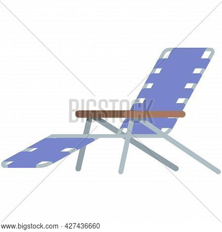 Outdoor Camp-cot Bed Or Beach Deck Chair Icon Vector