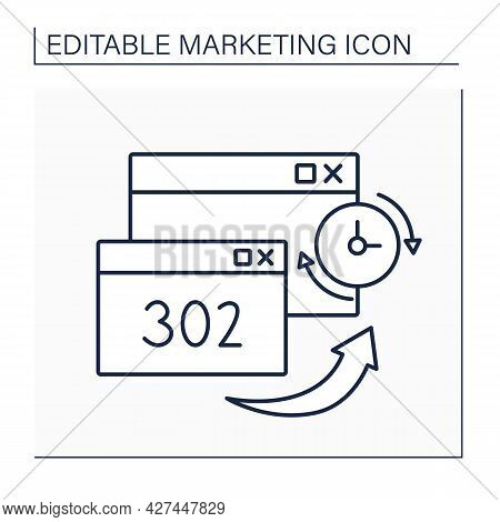 302 Redirect Line Icon. Redirecting Users From One Page To Another Is Utilized For Temporary Situati