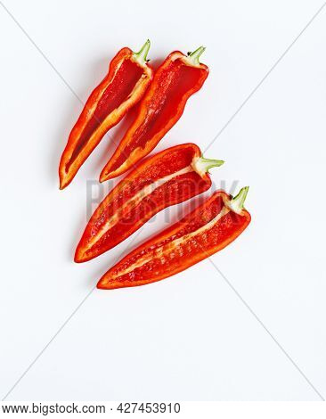 Split Red Peppers without Seeds