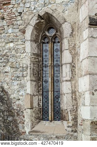 Hunedoara, Transylvania, Romania -  May 31, 2021:  Construction Details Of The  Hunedoara Castle, Al