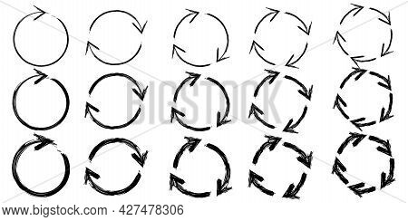 Arrow Circles. Cursor Arrow Icon Set. Arrow Icon Collection. Vector Illustration. Stock Image.